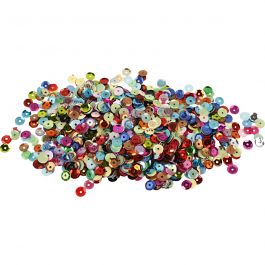 Paillettes, rondes, dim. 6 mm, 100 gr/ 1 Pq. [HOB-52230]