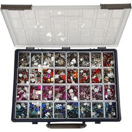 Pierres de strass, d 6-16 mm, ass. de couleurs, 32x360 pièces/ 1 Pq. [HOB-52240]
