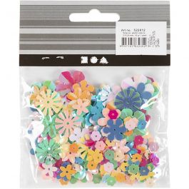 Sequins Paillettes, dim. 6-20 mm, couleurs pastel, 10 gr/ 1 Pq. [HOB-522812]