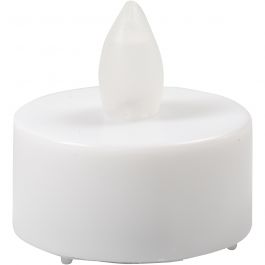 Bougies chauffe-plat LED, H : 35 mm, d 38 mm, blanc, 24 pièces/ 1 Pq. [HOB-52339]