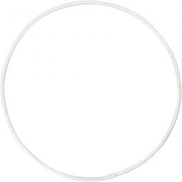 Anneau métallique, d 10 cm, ép. 2 mm, blanc, 10 pièces/ 1 Pq. [HOB-52409]