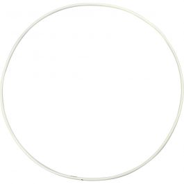 Anneau métallique, d 20 cm, ép. 3 mm, blanc, 5 pièces/ 1 Pq. [HOB-52412]