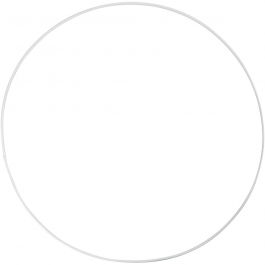 Anneau métallique, d 30 cm, ép. 3 mm, blanc, 5 pièces/ 1 Pq. [HOB-52413]