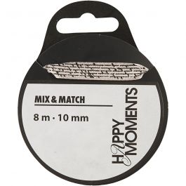 Ruban de satin, L: 10 mm, sable, 8 m/ 1 rouleau [HOB-524606]