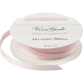 Ruban décoratif, L : 6 mm, rose clair, 15 m/ 1 rouleau [HOB-52475]