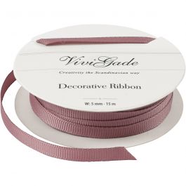 Ruban décoratif, L : 6 mm, rose, 15 m/ 1 rouleau [HOB-52476]