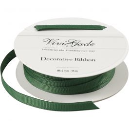 Ruban décoratif, L : 6 mm, vert, 15 m/ 1 rouleau [HOB-52479]