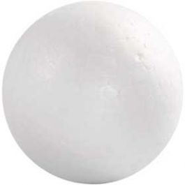 Boule en polystyrène, d: 5,5-5,8 cm, blanc, polysytrène, 50pièces [HOB-54311]