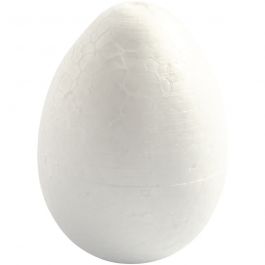 Oeufs en polystyrène, H : 10 cm, blanc, 5 pièces/ 1 Pq. [HOB-543220]