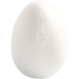 Oeufs en polystyrène, H : 8 cm, blanc, 5 pièces/ 1 Pq. [HOB-543240]