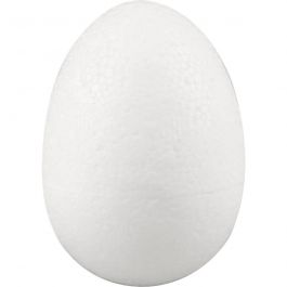 Oeufs en polystyrène, H : 7 cm, blanc, 50 pièces/ 1 Pq. [HOB-543251]