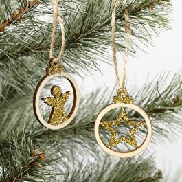 Décorations de Noël à suspendre, d 3 cm, ép. 2,7 mm, 24 pièces/ 1 Pq. [HOB-54464]