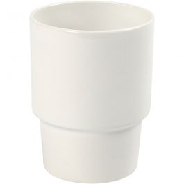 Tasse, H : 11 cm, d 8,5 cm, blanc, 2 pièces/ 1 Pq. [HOB-556070]