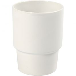 Tasse, H: 11 cm, d 8,5 cm, blanc, 1pièce/ 1 pièce [HOB-55607]