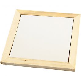 Dessous-de-plat avec cadre en bois, dim. 15x15 cm, 10 pièces/ 1 Pq. [HOB-556551]