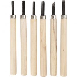 Set pour sculpture en bois, 6 pièces/ 1 Pq. [HOB-55704]