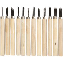 Set pour sculpture en bois, 12 pièces/ 1 Pq. [HOB-55706]