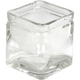 Bougeoirs carrés, H : 5,5 cm, dim. 5,5x5,5 cm, 12 pièces/ 1 Pq. [HOB-55812]