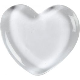 Coeur, dim. 6,5x6,5 cm, ép. 10 mm, transparent, 1 pièce [HOB-558510]