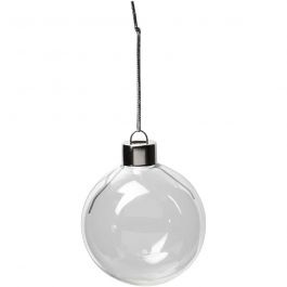 Objet décoratif en verre, H : 6,9 cm, d 5,9 cm, transparent, 8 pièces/ 1 Pq. [HOB-55942]