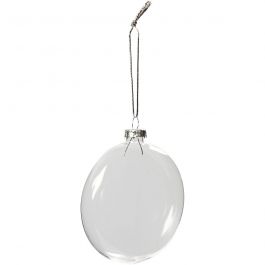 Boules de Noël en verre, d 8 cm, ép. 2,1 cm, 6 pièces/ 1 Pq. [HOB-55951]