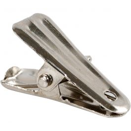 Pince pour décoration, L : 27 mm, L : 14 mm, argent, 10 pièces/ 1 Pq. [HOB-559540]