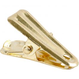 Pince pour décoration, L : 27 mm, L : 14 mm, or, 10 pièces/ 1 Pq. [HOB-559541]