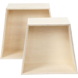 Aufbewahrungskästen, H: 24,5+28 cm, Tiefe 12,5 cm, B: 27+31 cm, 2 Stk/ 1 Set [HOB-56159]