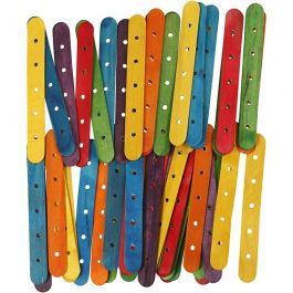 Bâtonnets de construction, L : 15 cm, L : 1,8 cm, diamètre intérieur 4 mm, ass. de couleurs, 500 ass./ 1 Pq. [HOB-56305]
