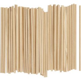 Bâtonnets en Bois, L : 15 cm, d 4 mm, 100 pièces/ 1 Pq. [HOB-56307]