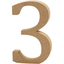 Chiffre, 3, H : 8 cm, ép. 1,5 cm, 1 pièce [HOB-56394]