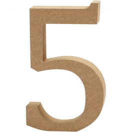 Chiffre, 5, H : 8 cm, ép. 1,5 cm, 1 pièce [HOB-56396]