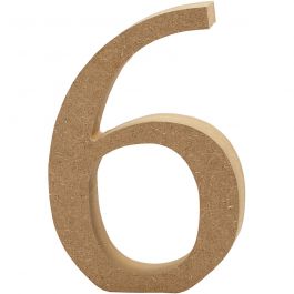 Chiffre, 6, H : 8 cm, ép. 1,5 cm, 1 pièce [HOB-56397]