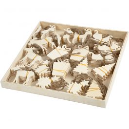 Ornements, dim. 7-9 cm, ép. 4 mm, 90 pièces/ 1 Pq. [HOB-56404]
