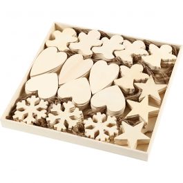Ornements, dim. 9-11 cm, ép. 4 mm, 90 pièces/ 1 Pq. [HOB-56405]