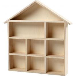 Maison étagère, H : 26 cm, L : 3,5 cm, L : 22 cm, dim. 26x22 cm cm, 1 pièce [HOB-56409]