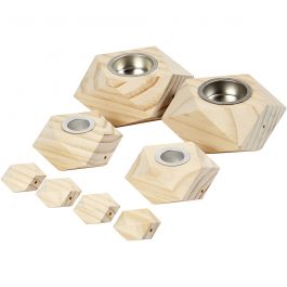Bougeoirs, H : 3,4+5 cm, d 6,2+9 cm, diamètre intérieur 2,2+4,2 cm, 1 set [HOB-56429]