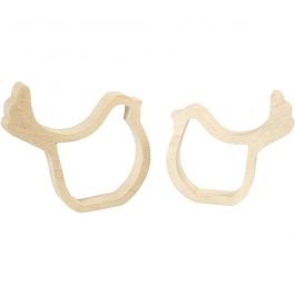 Poule de Pâques, H : 13 cm, P: 2 cm, L : 13 cm, 2 pièces/ 1 Pq. [HOB-56434]