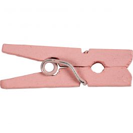Mini-épingle à linge, L : 25 mm, L : 3 mm, rose clair, 36 pièces/ 1 Pq. [HOB-56437]