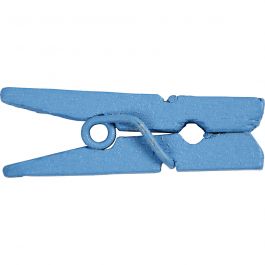 Mini-épingle à linge, L : 25 mm, L : 3 mm, bleu, 36 pièces/ 1 Pq. [HOB-56439]