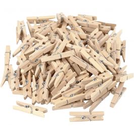 Mini pinces à linge, L : 30 mm, L : 3 mm, 100 pièces/ 1 Pq. [HOB-564540]