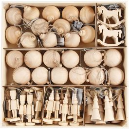 Décorations de Noël, H : 5,5-9 cm, 72 pièces/ 1 Pq. [HOB-56511]
