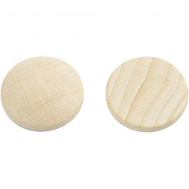 Boutons en bois, d 25 mm, ép. 5 mm, 15 pièces/ 1 Pq. [HOB-56651]