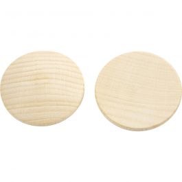 Boutons en bois, d 40 mm, ép. 5,2 mm, 100 pièces/ 1 Pq. [HOB-56656]