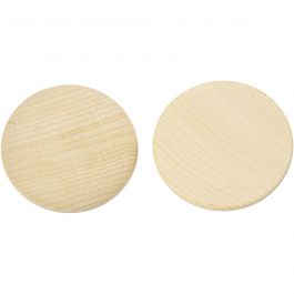 Boutons en bois, d 50 mm, ép. 10 mm, 5 pièces/ 1 Pq. [HOB-56657]