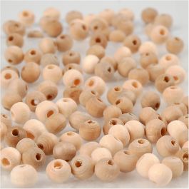 Perle en bois, d 5 mm, diamètre intérieur 1,5 mm, 100 pièces/ 1 Pq. [HOB-566600]