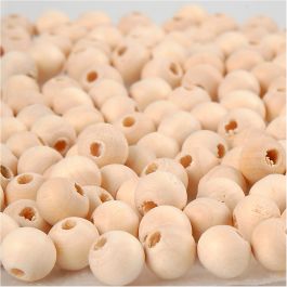 Perle en bois, d 8 mm, diamètre intérieur 2 mm, 100 pièces/ 1 Pq. [HOB-566620]