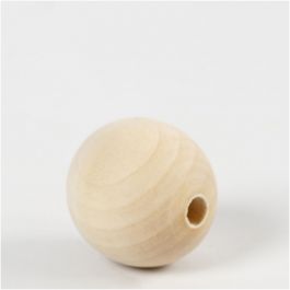 Perle en bois, d 30 mm, diamètre intérieur 5 mm, 4 pièces/ 1 Pq. [HOB-566720]
