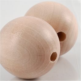Perle en bois, d 35 mm, diamètre intérieur 6 mm, 2 pièces/ 1 Pq. [HOB-566740]
