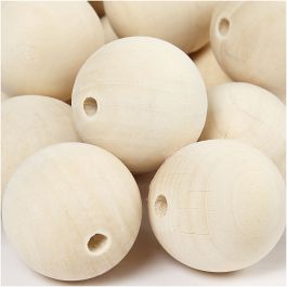 Perle en bois, d 35 mm, diamètre intérieur 6 mm, 50 pièces/ 1 Pq. [HOB-566750]